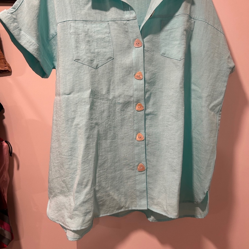 John Mark XL Blue Button Down - Picture 2 of 2